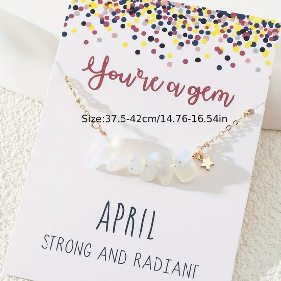 Natural Stone Chips Birthstone Necklace - Picture 5 of 13